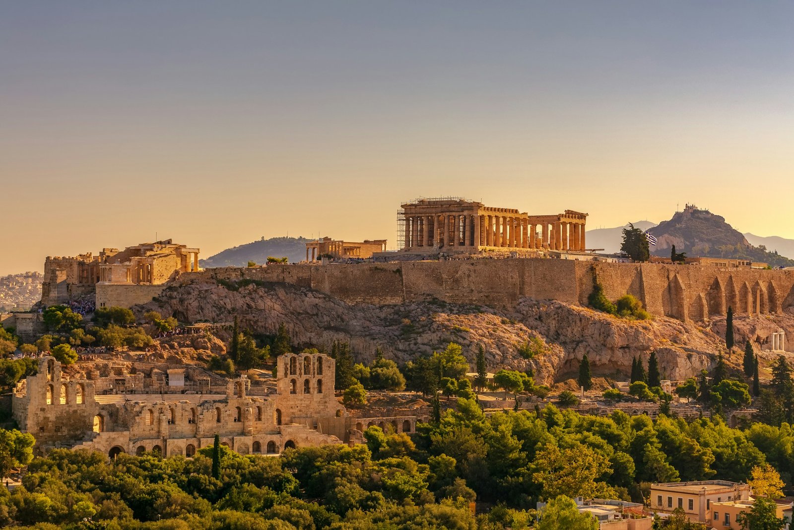Athens in golden light