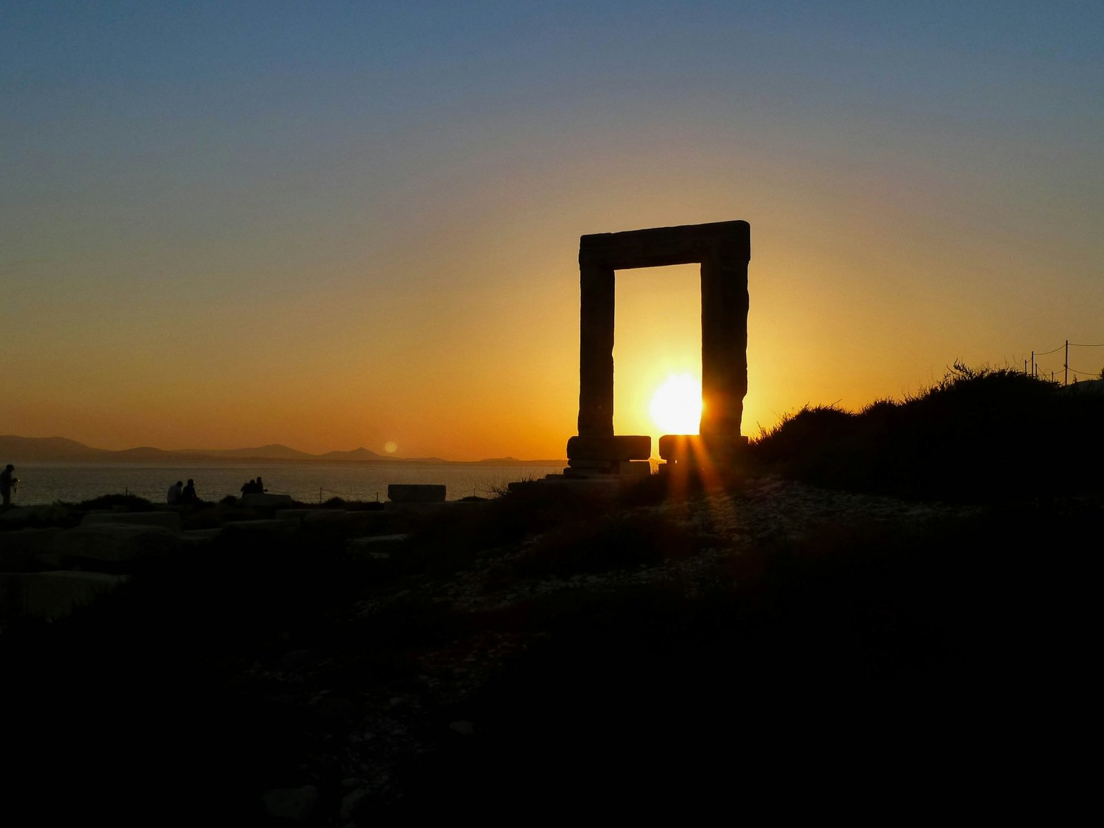 The Portara at sunset